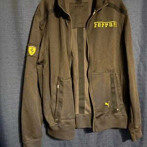 Puma Ferrari Black Performance Jacket with Yellow Accents